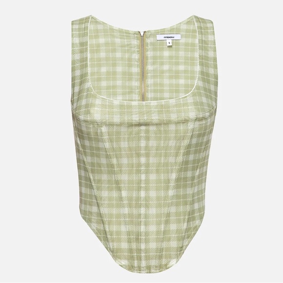 Miaou Tops - NWT MIAOU x Paloma Elsesser Campbell Corset in Baby Plaid Limon